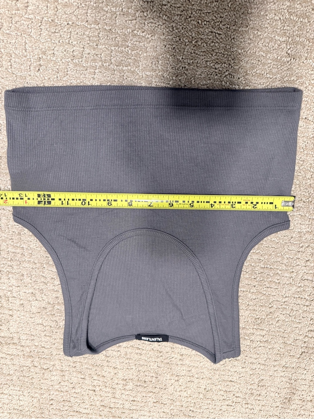 Talentless Gray Ribbed Crop Tank - Picture 2 of 4